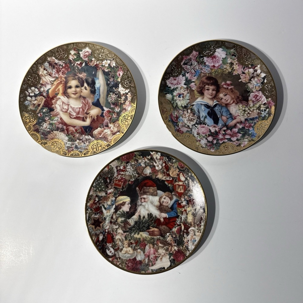 Lot of 3 John Grossman Collector Plates Romantic Victorian Keepsakes St Nicholas